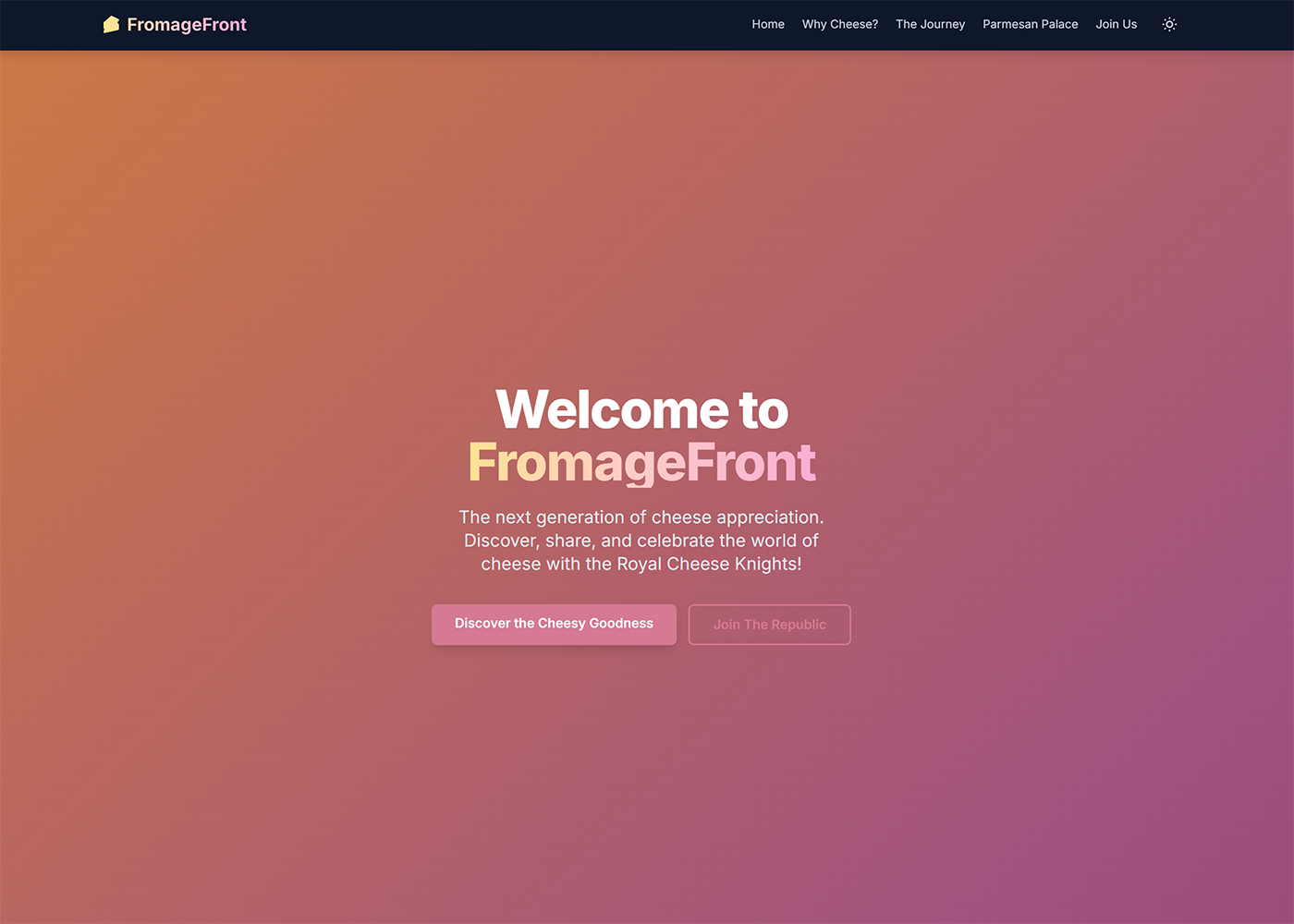 Screenshot of FromageFront project