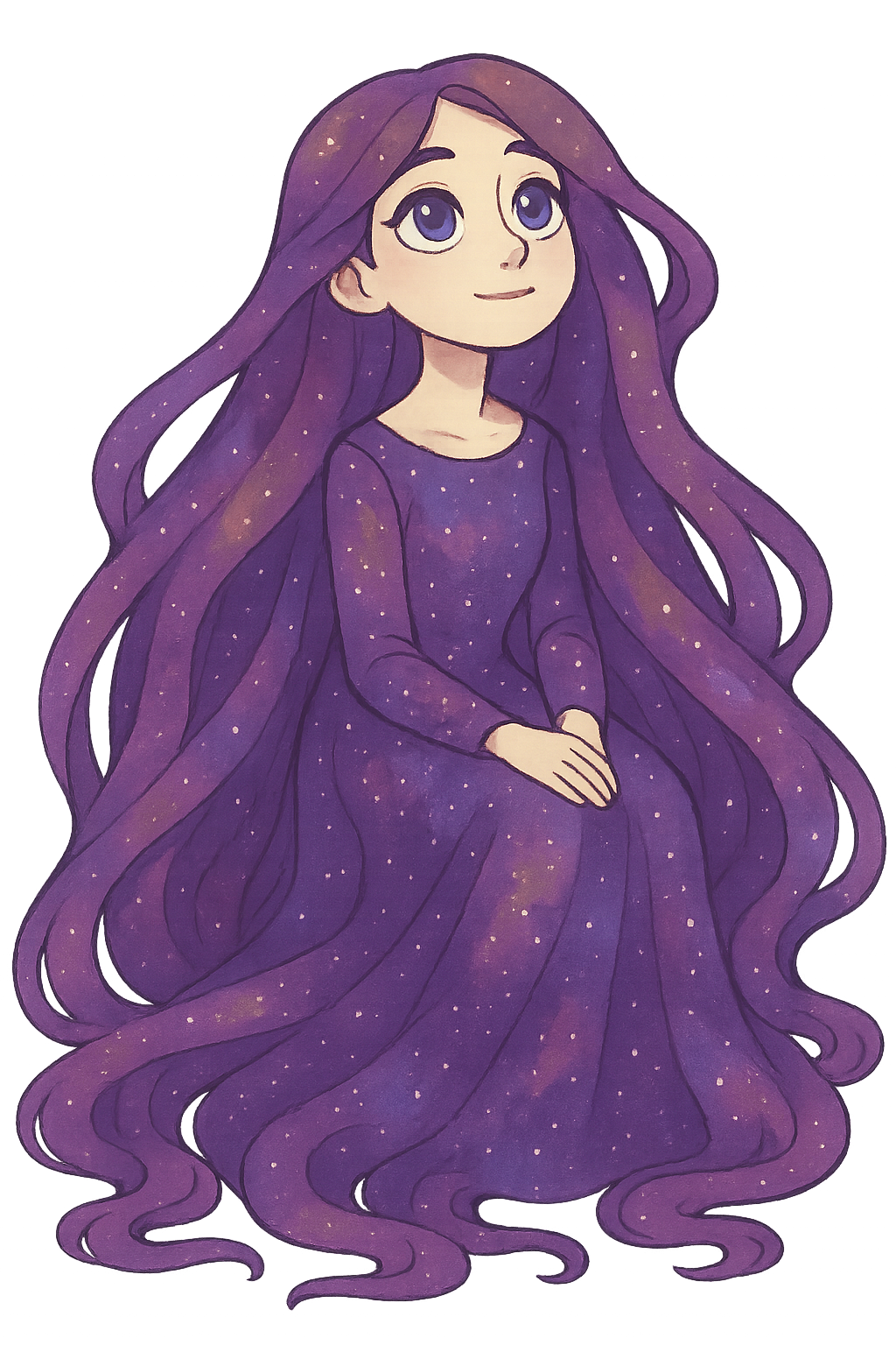 Whimsical illustration representing Tora's creative spirit, perhaps featuring stars or cats